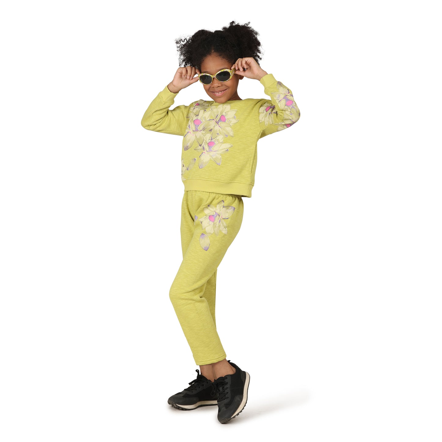 Pampolina Girls Floral Printed Track suit - Liril