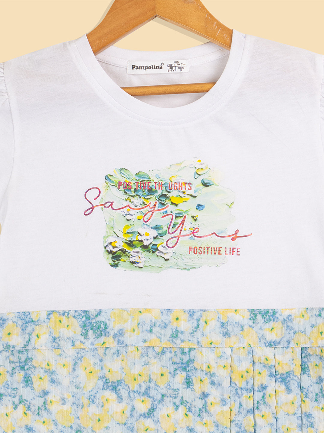 Pampolina  Printed Summer Cotton Dress For Baby Girl-Lemon