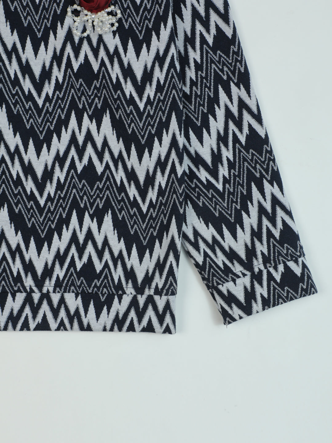 Pampolina Navy and White Zigzag Pre Winter Top