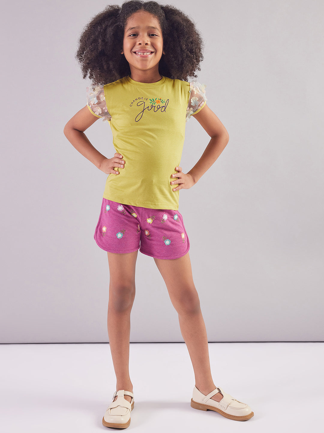 Pampolina Girls Half Sleeve Printed Top- Liril