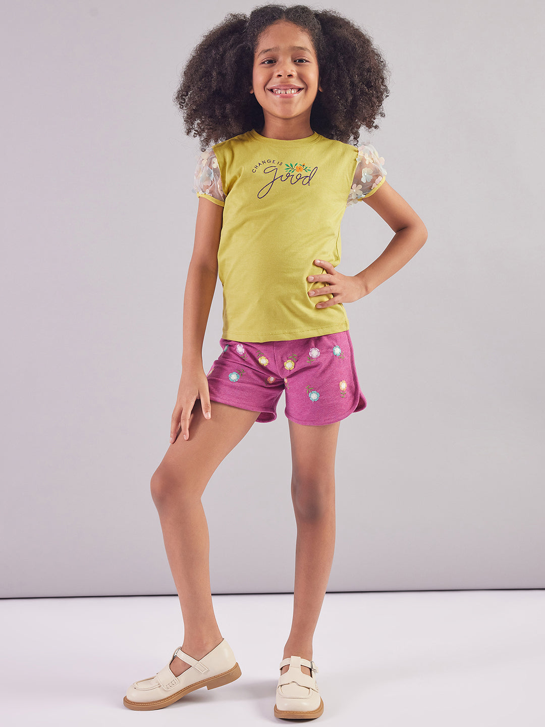 Pampolina Girls Half Sleeve Printed Top- Liril