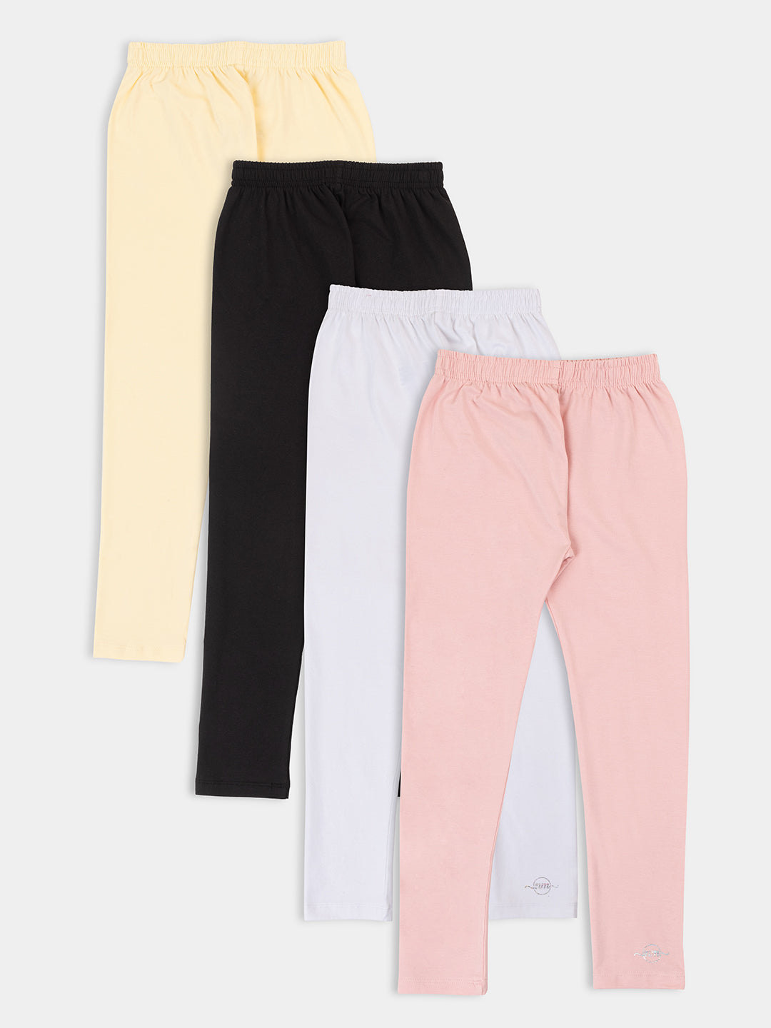 Stylish Blossoms: 4-Pack Solid Leggings for Girls