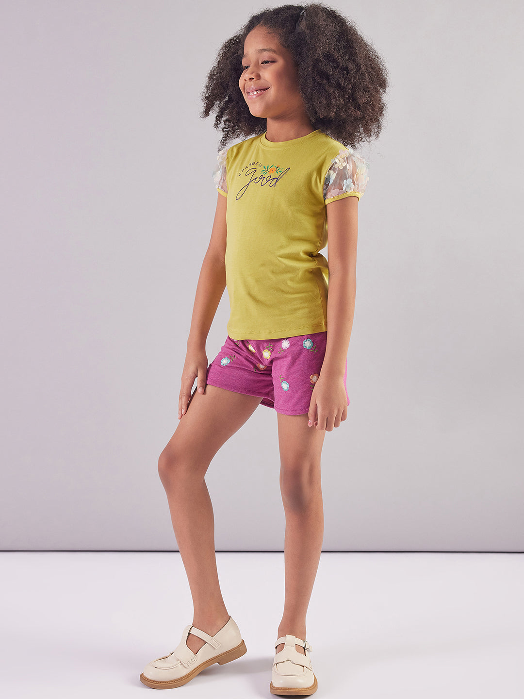 Pampolina Girls Half Sleeve Printed Top- Liril