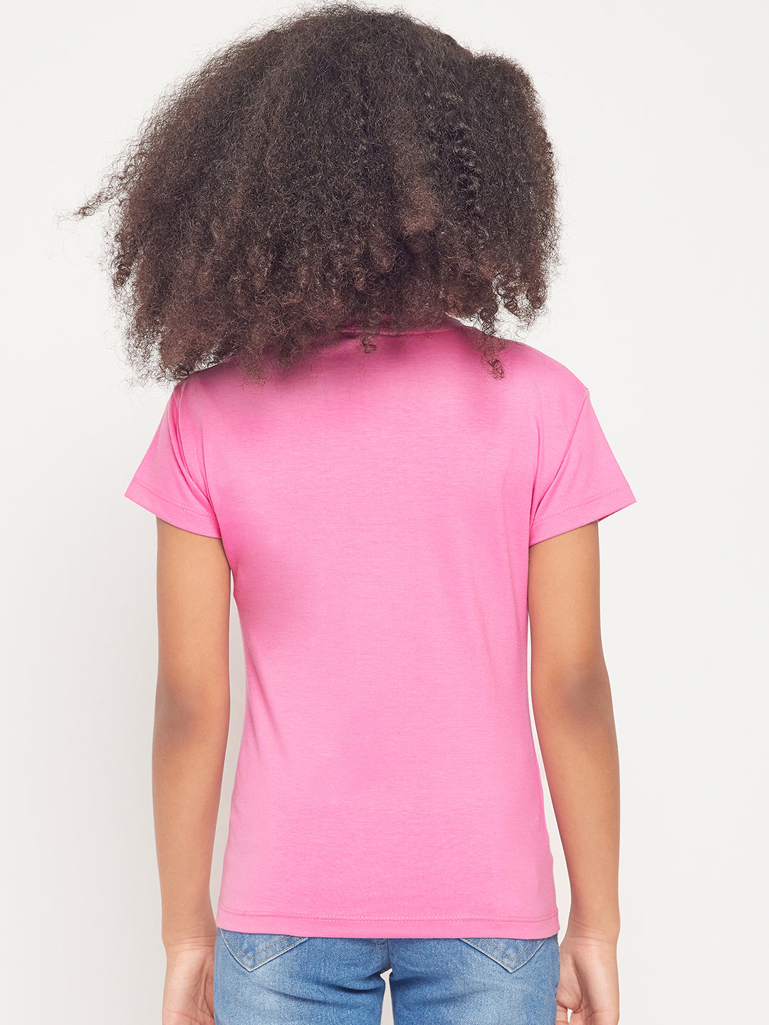Pampolina Girls Printed Top With Cold Shoulder-Pink