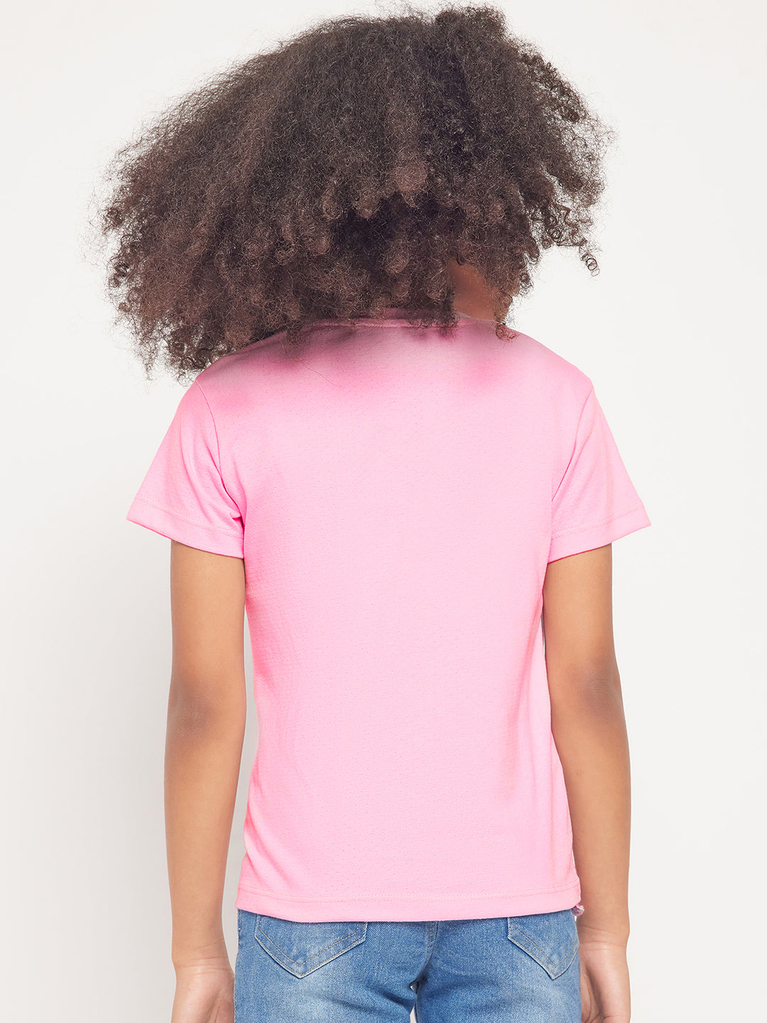 Pampolina Girls Floral Embroidery Printed Top- L.Pink