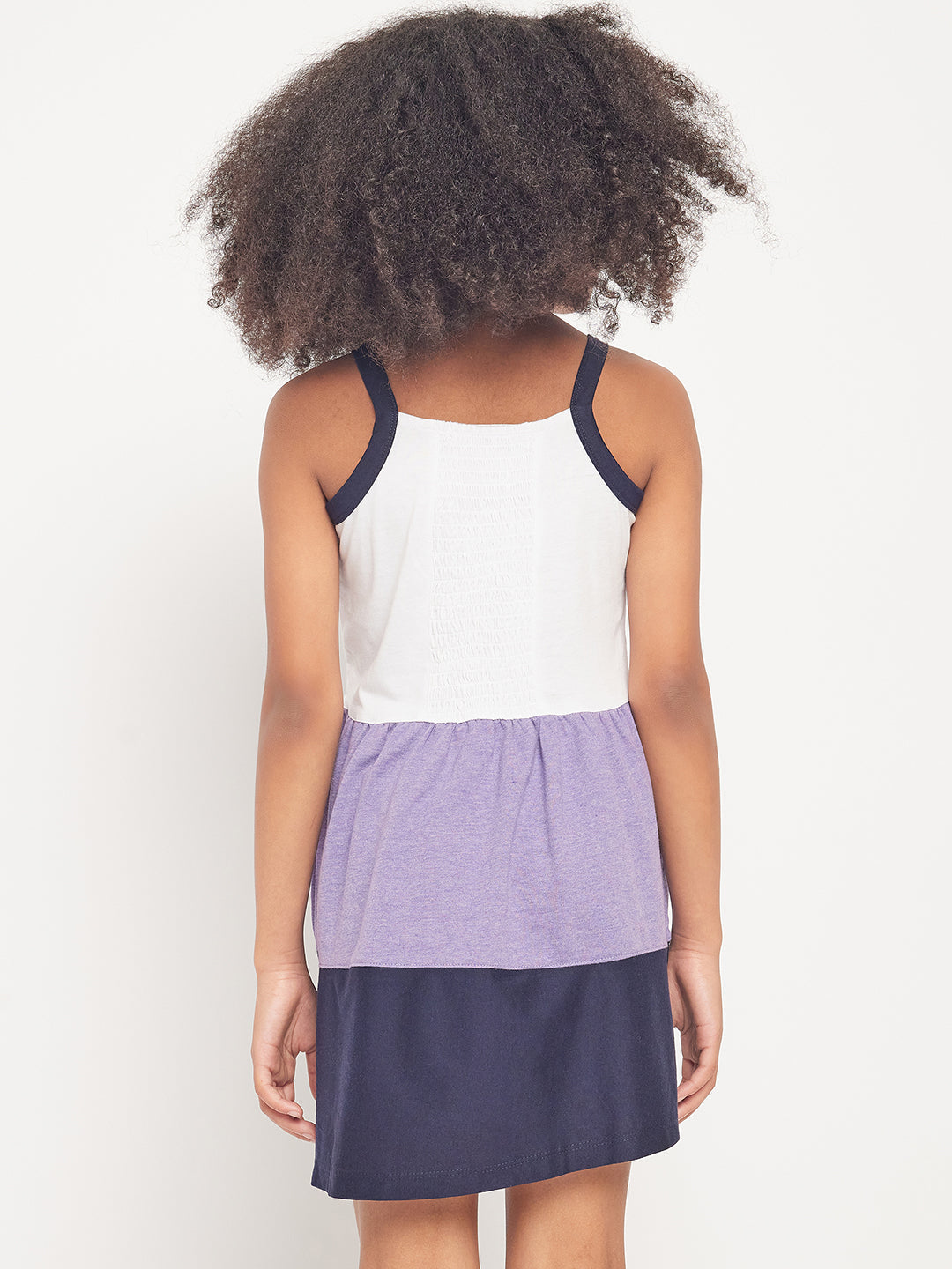 Pampolina Printed Summer Cotton Dress For Baby Girl-Purple