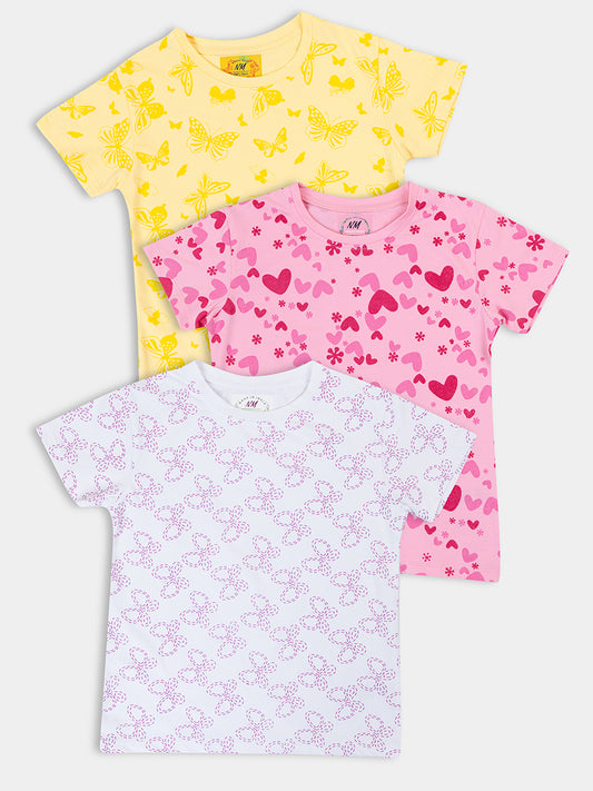 Stylish Printed Stretchable Tops Pack of 3 for Girls