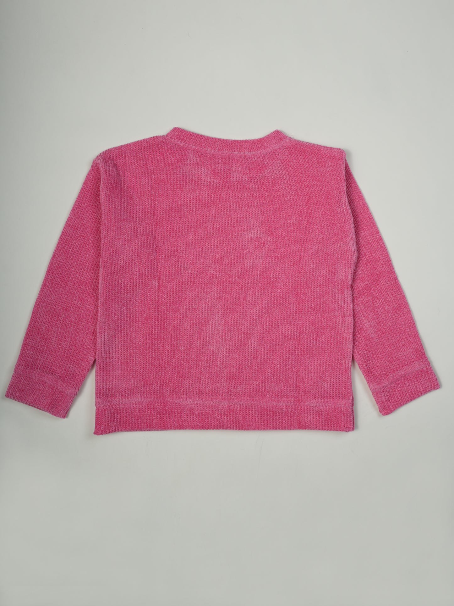 Pampolina Pink Ribbed Sweatshirt with Unique Chain Design