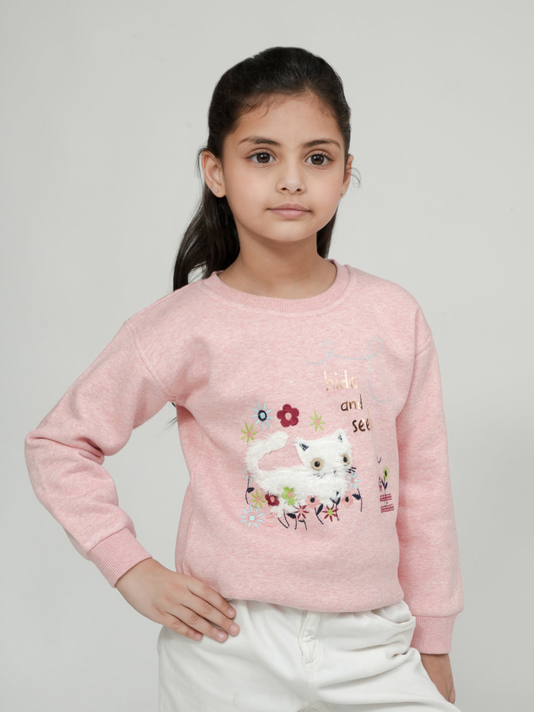 Pampolina's Playful 'Hide and Seek' Cat Sweatshirt: Whimsical Comfort for Little Dreamers