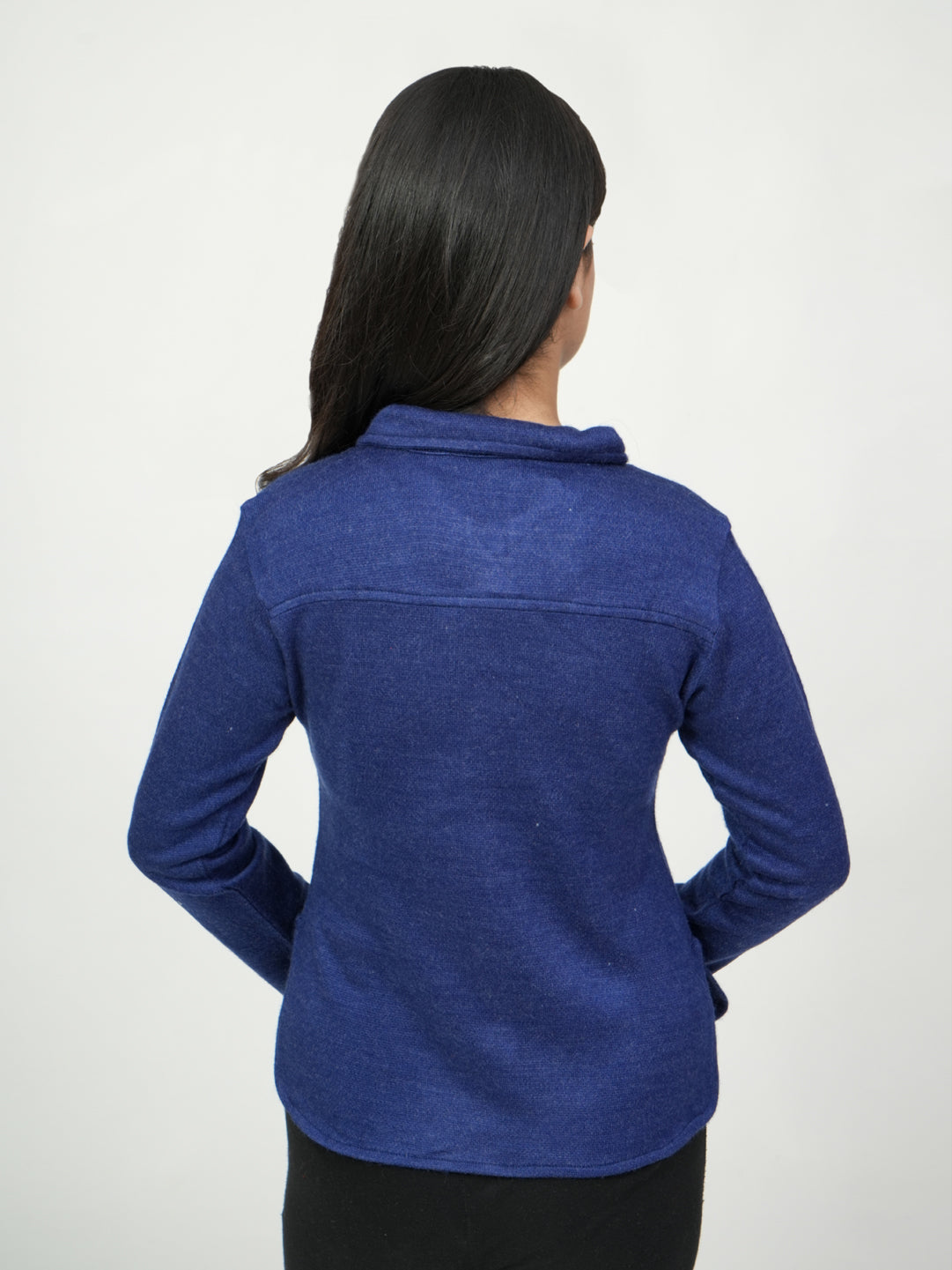 Pampolina Navy Blue Knit Button-Down Shirt