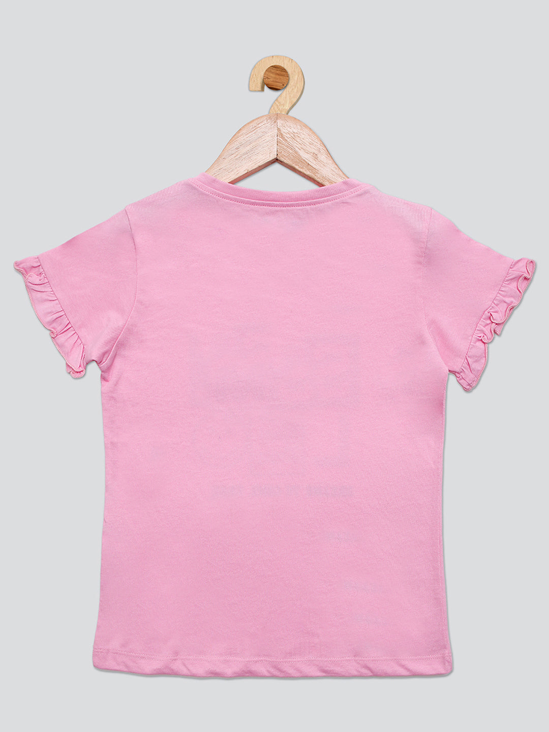 Pampolina Girls Sequined Printed Top- L.Pink