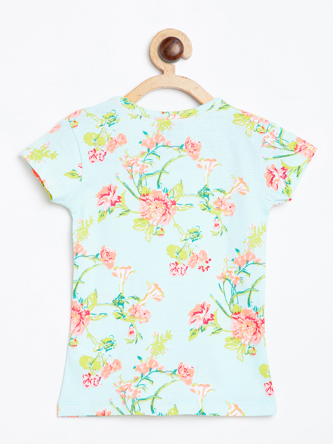 Pampolina Girls Floral Printed Top-l.green