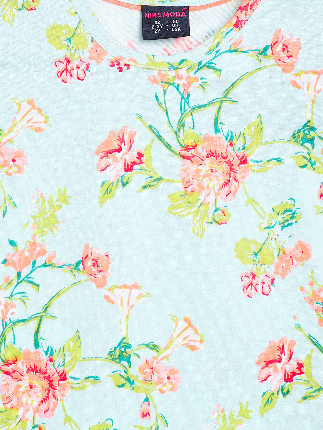 Pampolina Girls Floral Printed Top-l.green