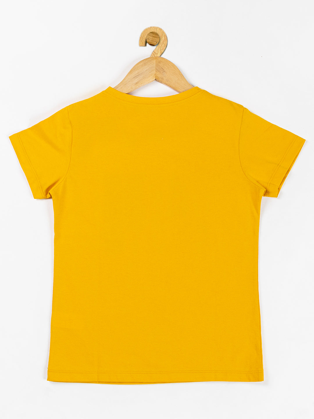 Pampolina Girls Sequin Printed Top -Mustard