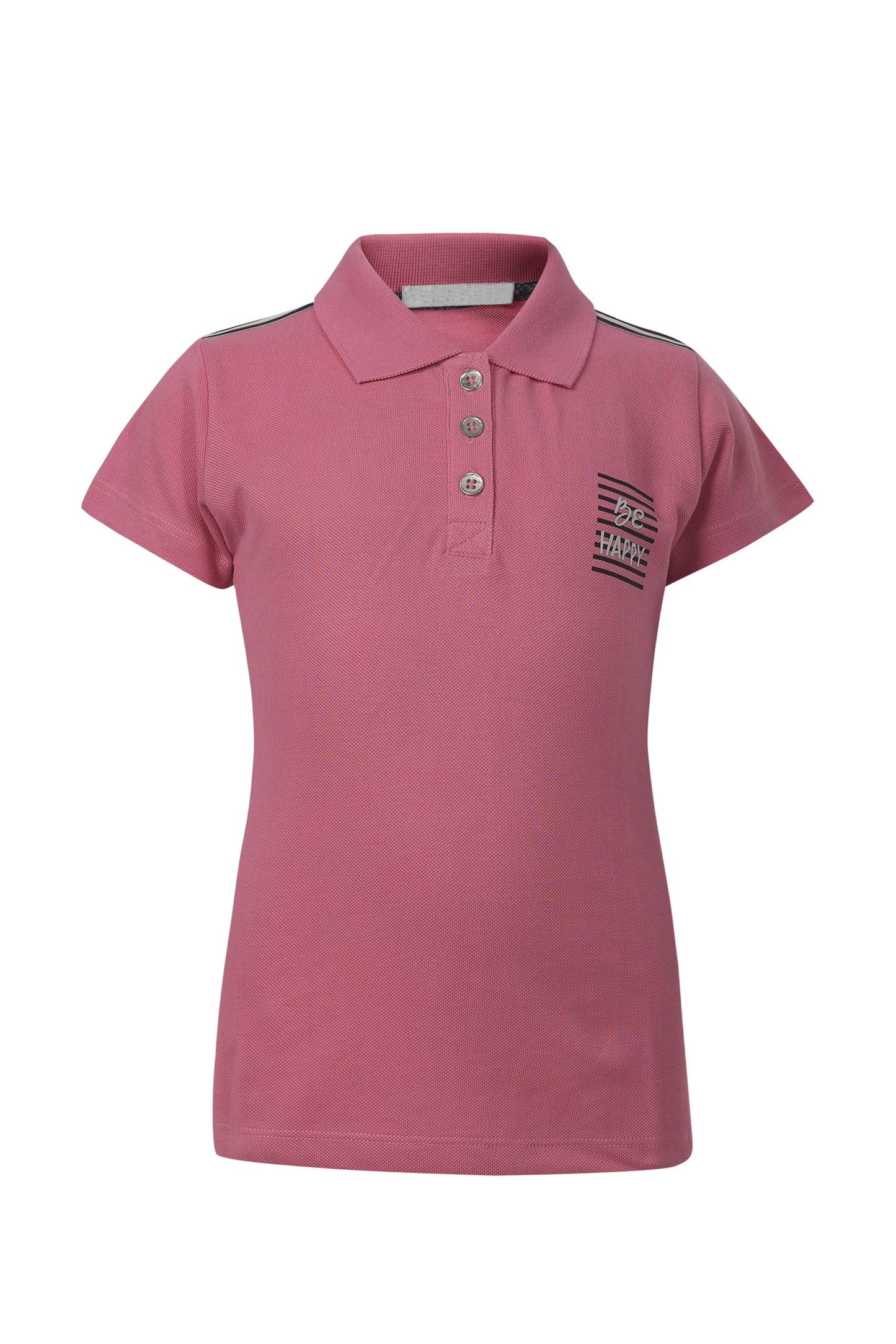 Pampolina Girls Printed Collar T- Shirt - Pink
