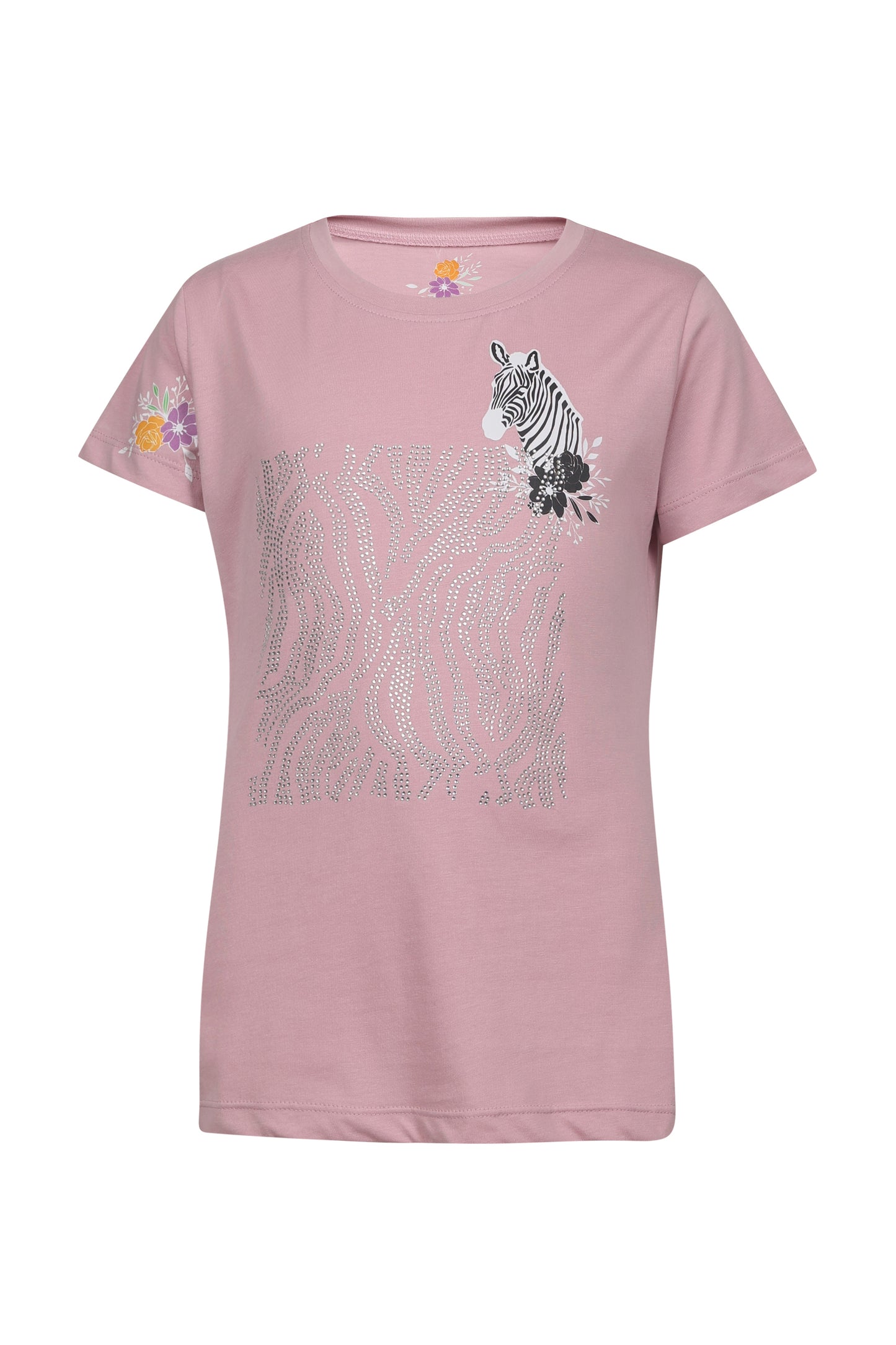 Pampolina Girls Sequined Printed Top - O.Pink