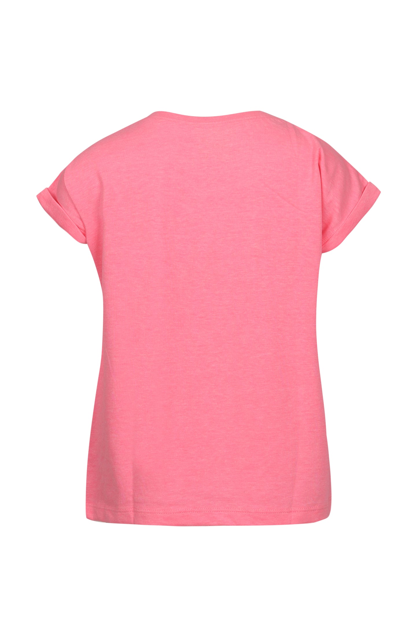 Pampolina Girls Printed & Short Sleeve Crop Top- F.Pink