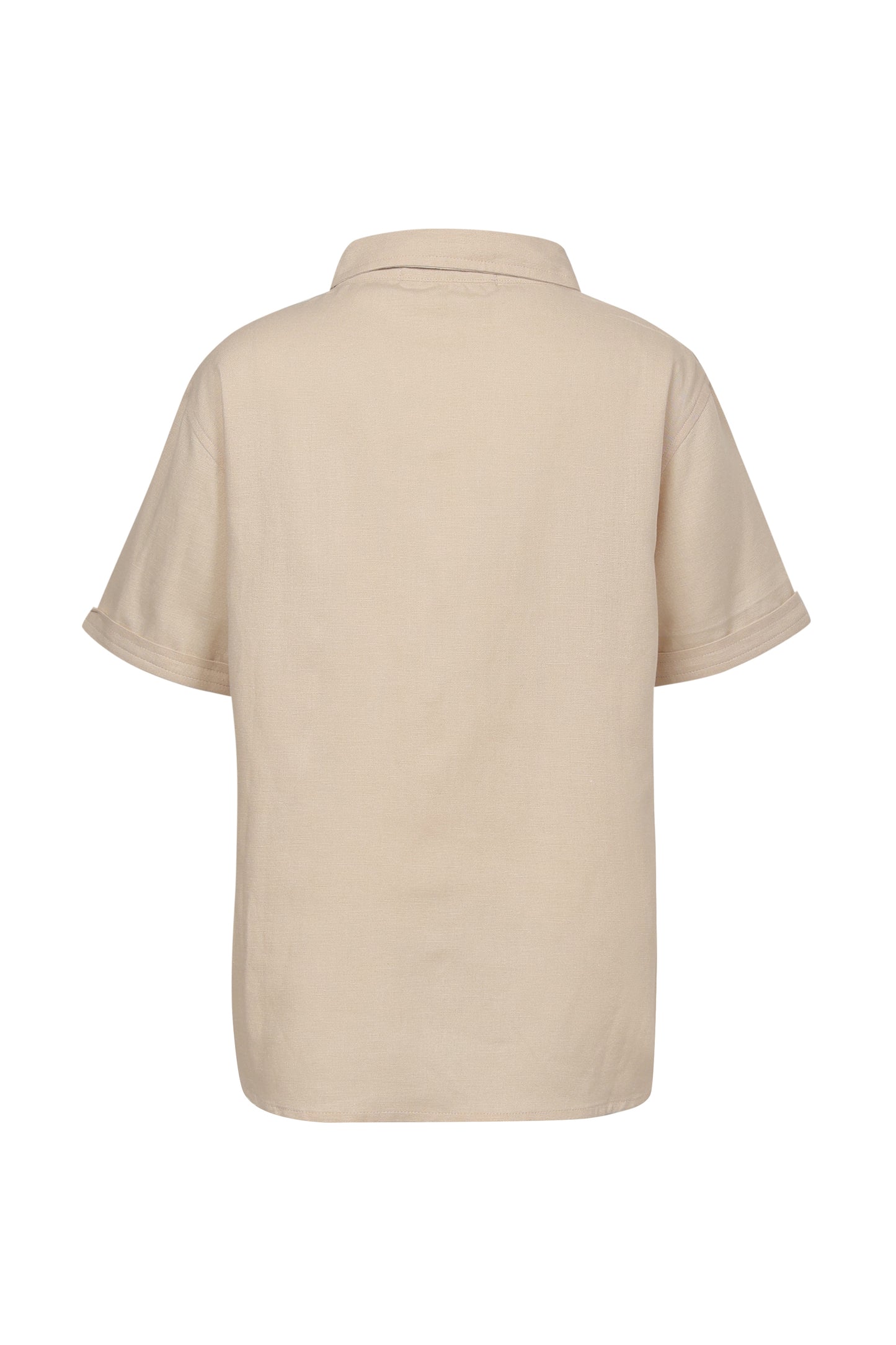 Pampolina Girls Solid Collar Top- Fawn