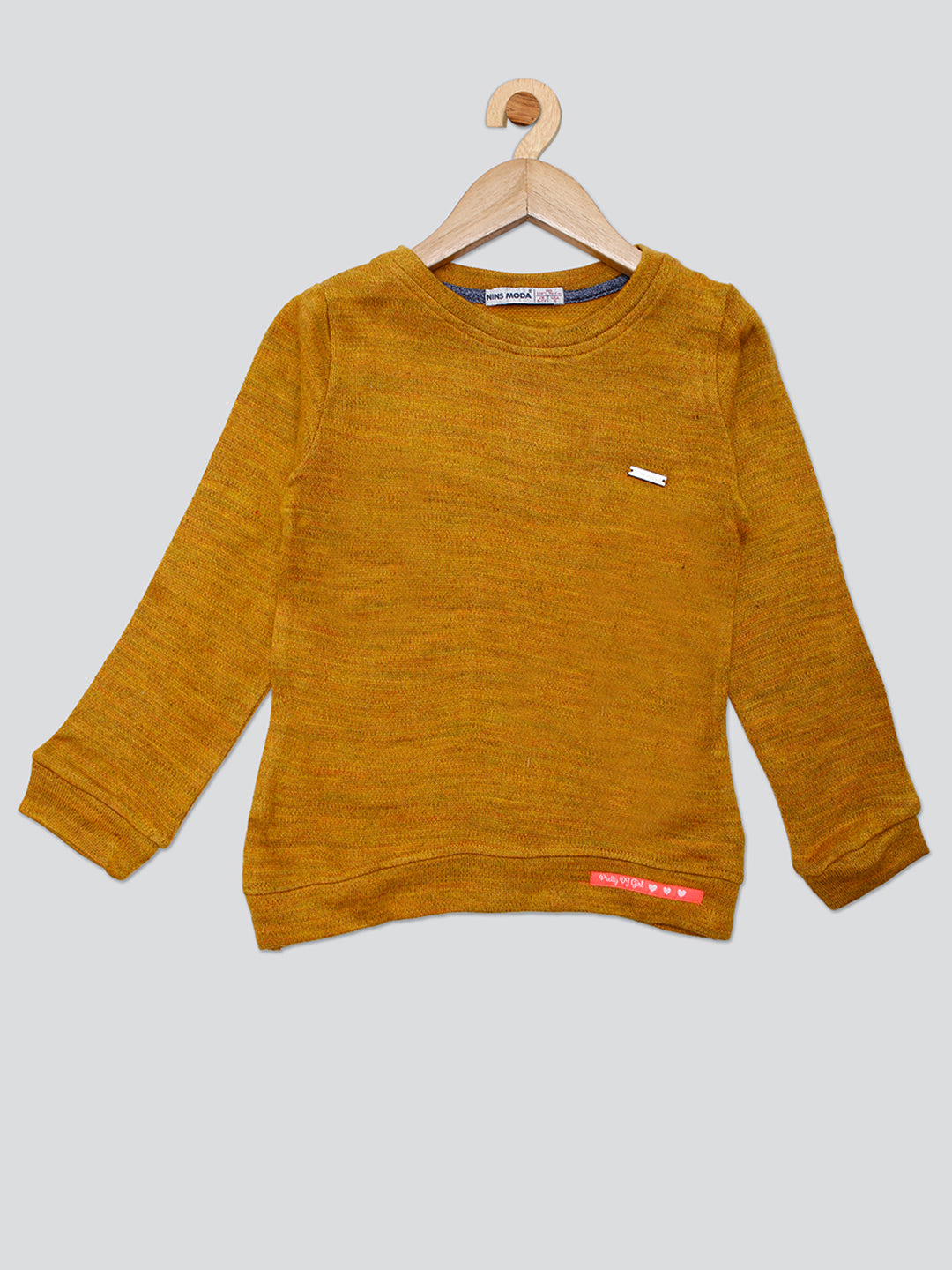 Pampolina Girls Solid wollen Top-Yellow