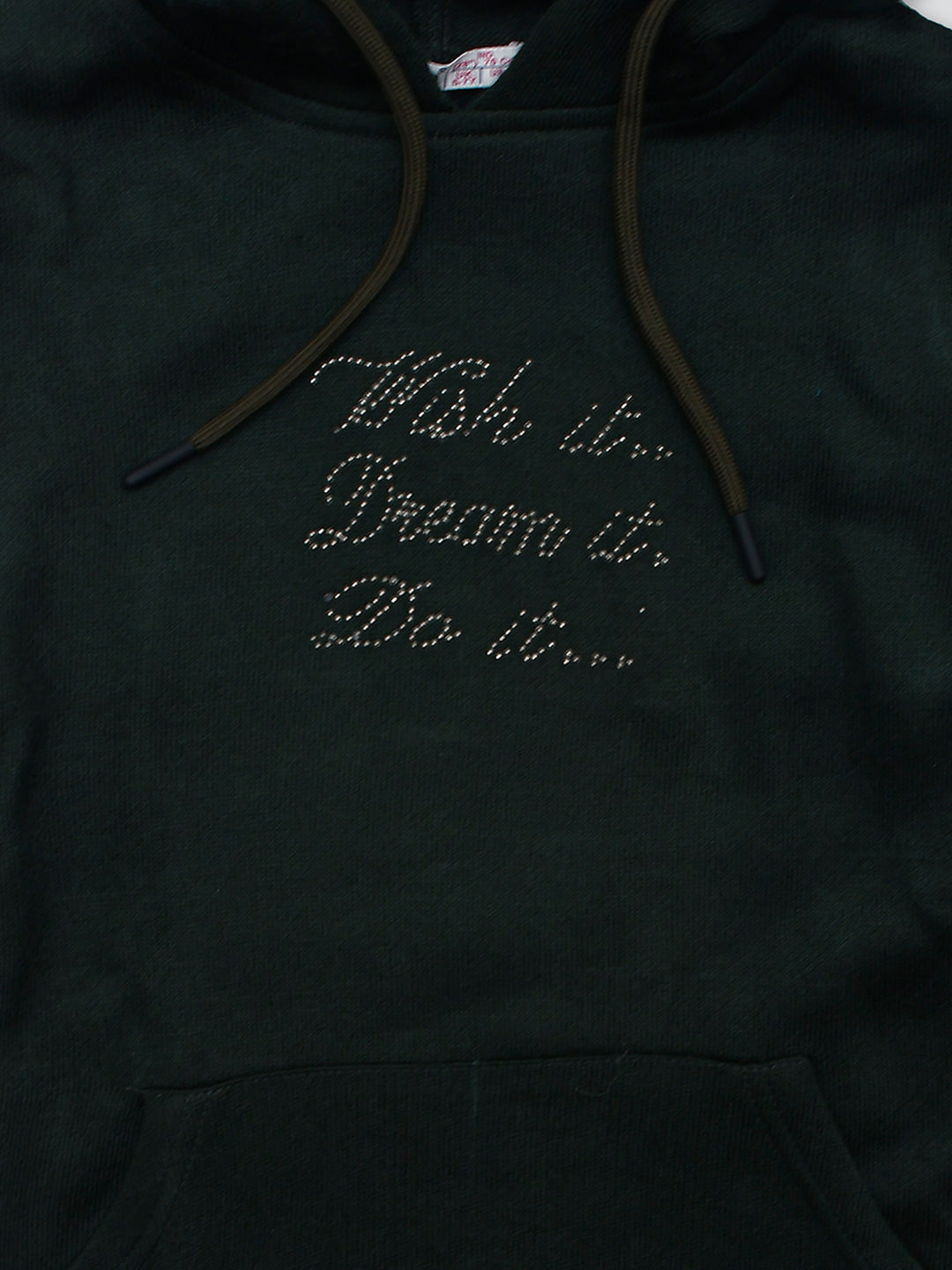 Pampolina Girls Wollen Top With Hoddie-Olive