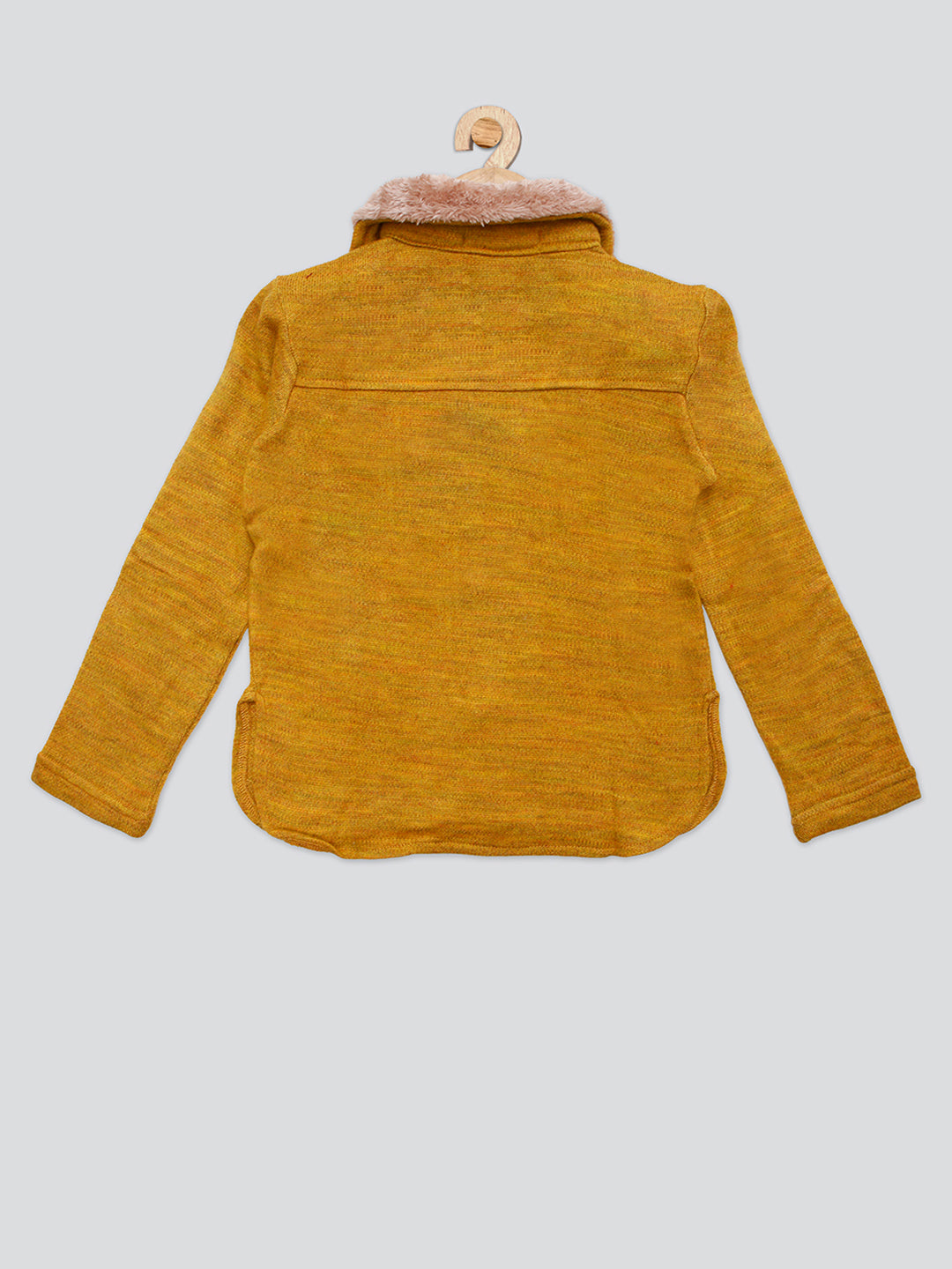 Pampolina Girls Wollen Top With Collar-Mustard