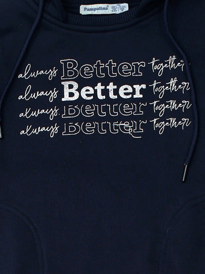 Pampolina Girls Full Sleeve Tracksuit- Navy