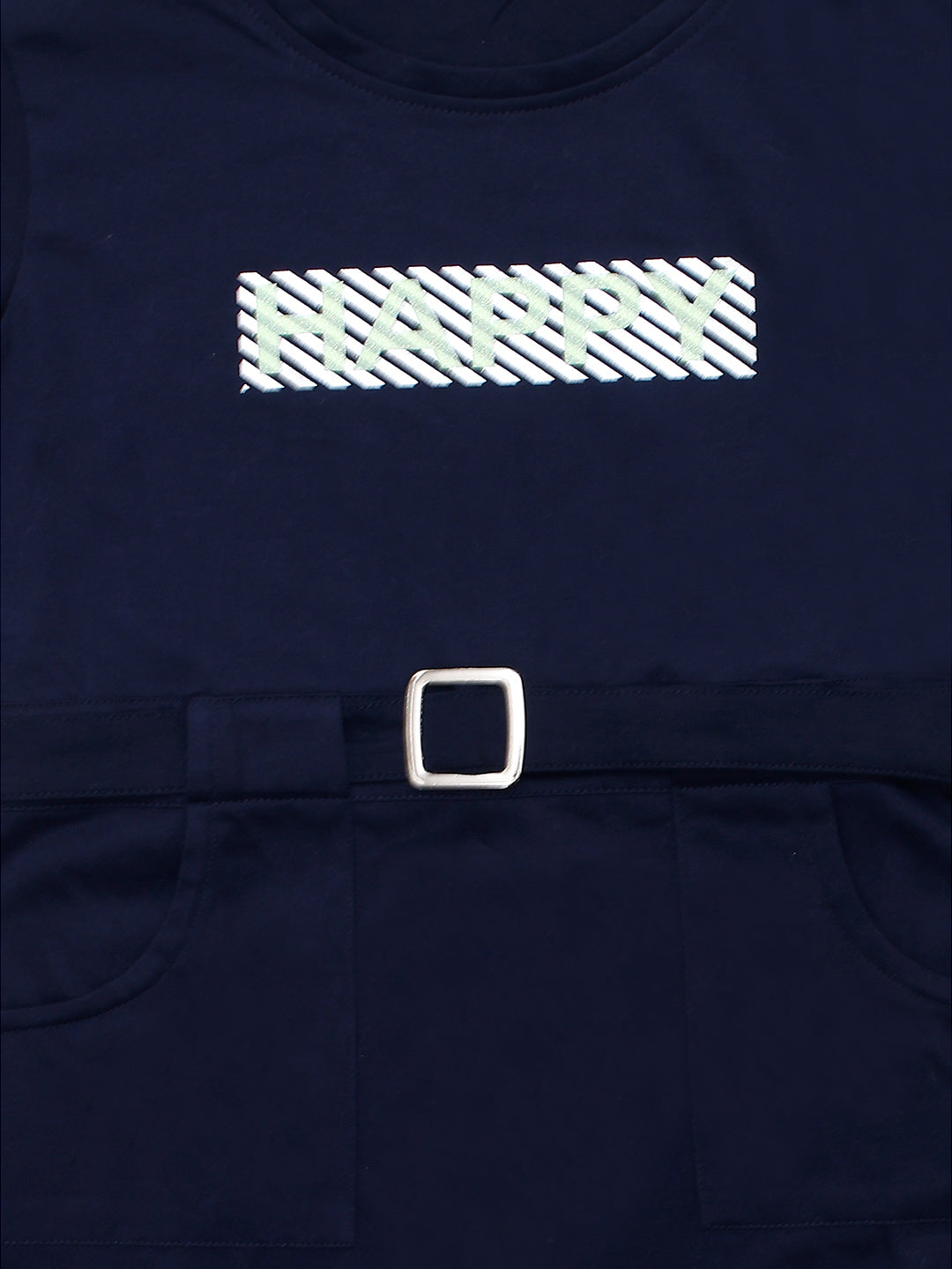 Pampolina Summer Cotton Dress For Baby Girl - Navy