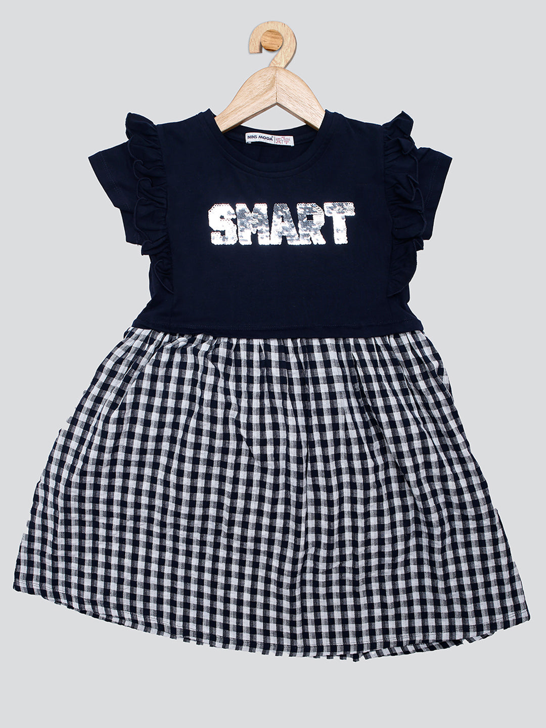 Pampolina Summer Cotton Frock For Baby Girl - Navy