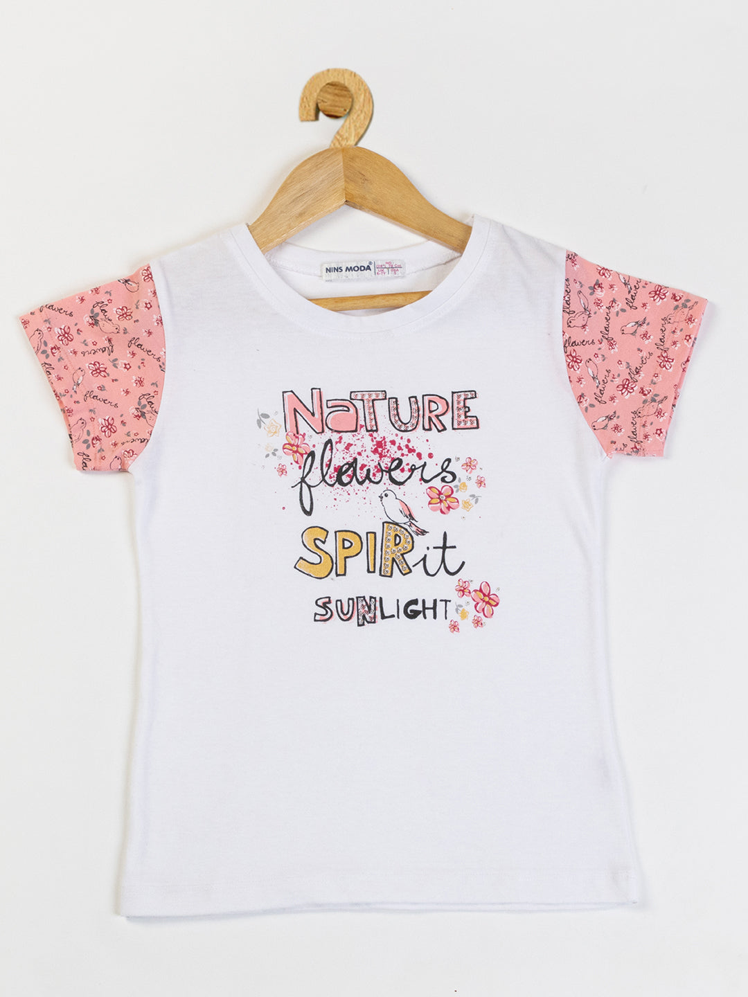 Pampolina Girls Floral Printed Co-Ord Sets-Peach