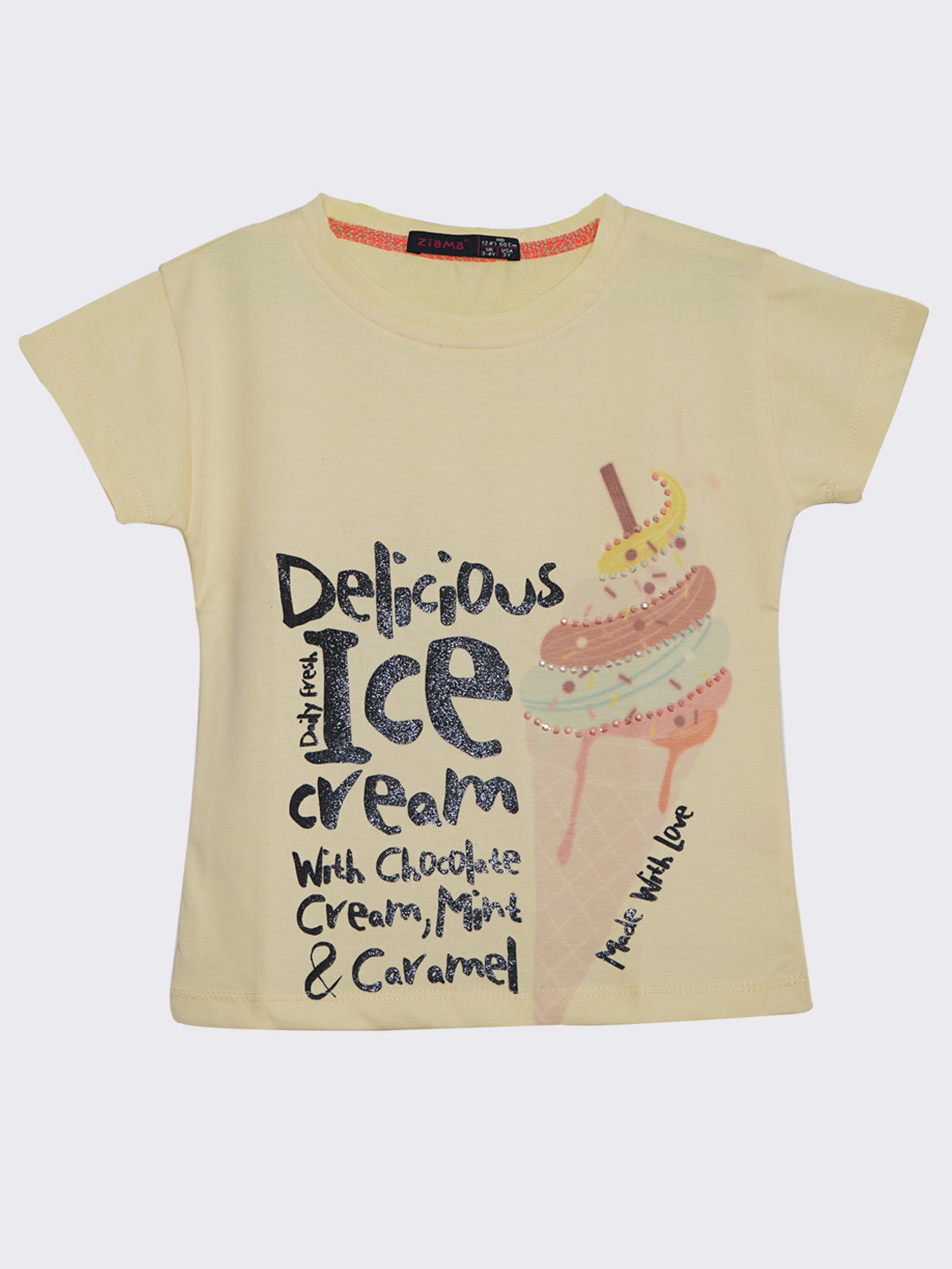 Pampolina Girls Ice Cream Printed Top - Off White
