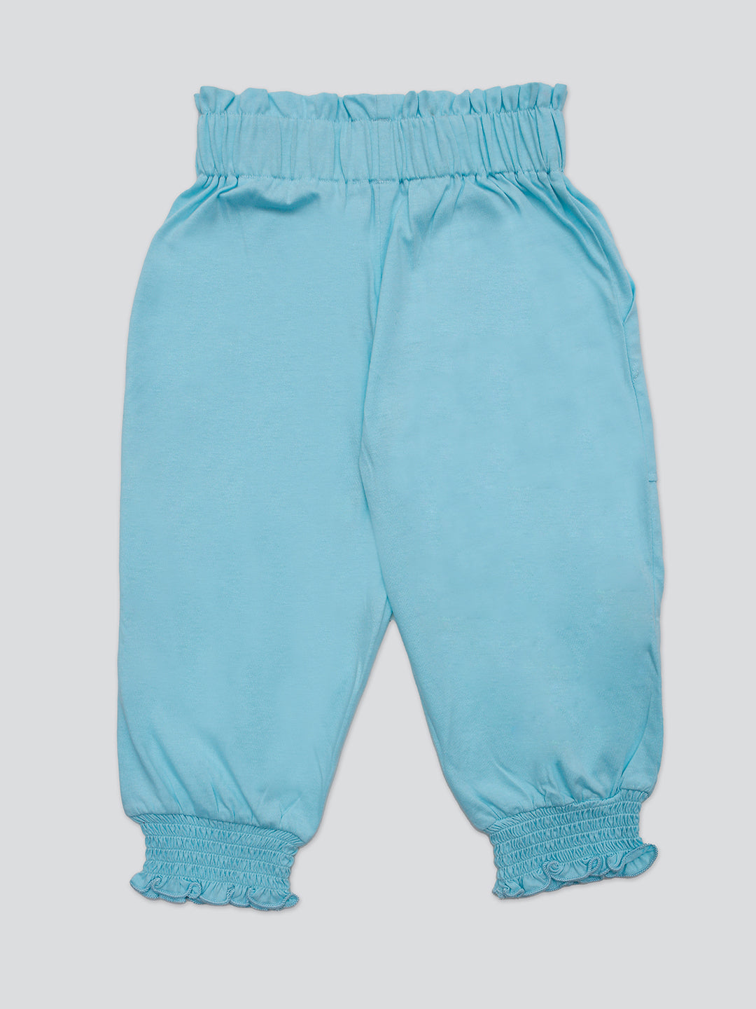 Pampolina Girls Solid Ankle Lenth Capri- Sky