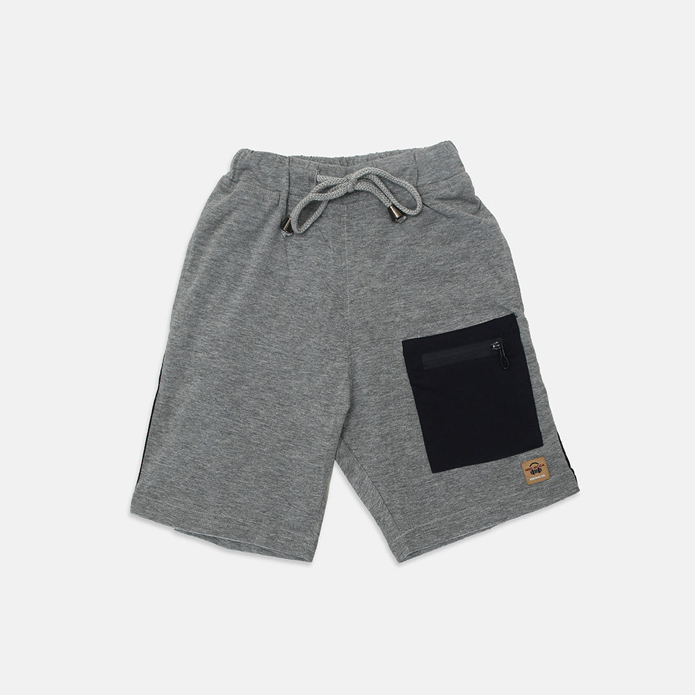 Nins Moda Boys Printed Shorts-Grey