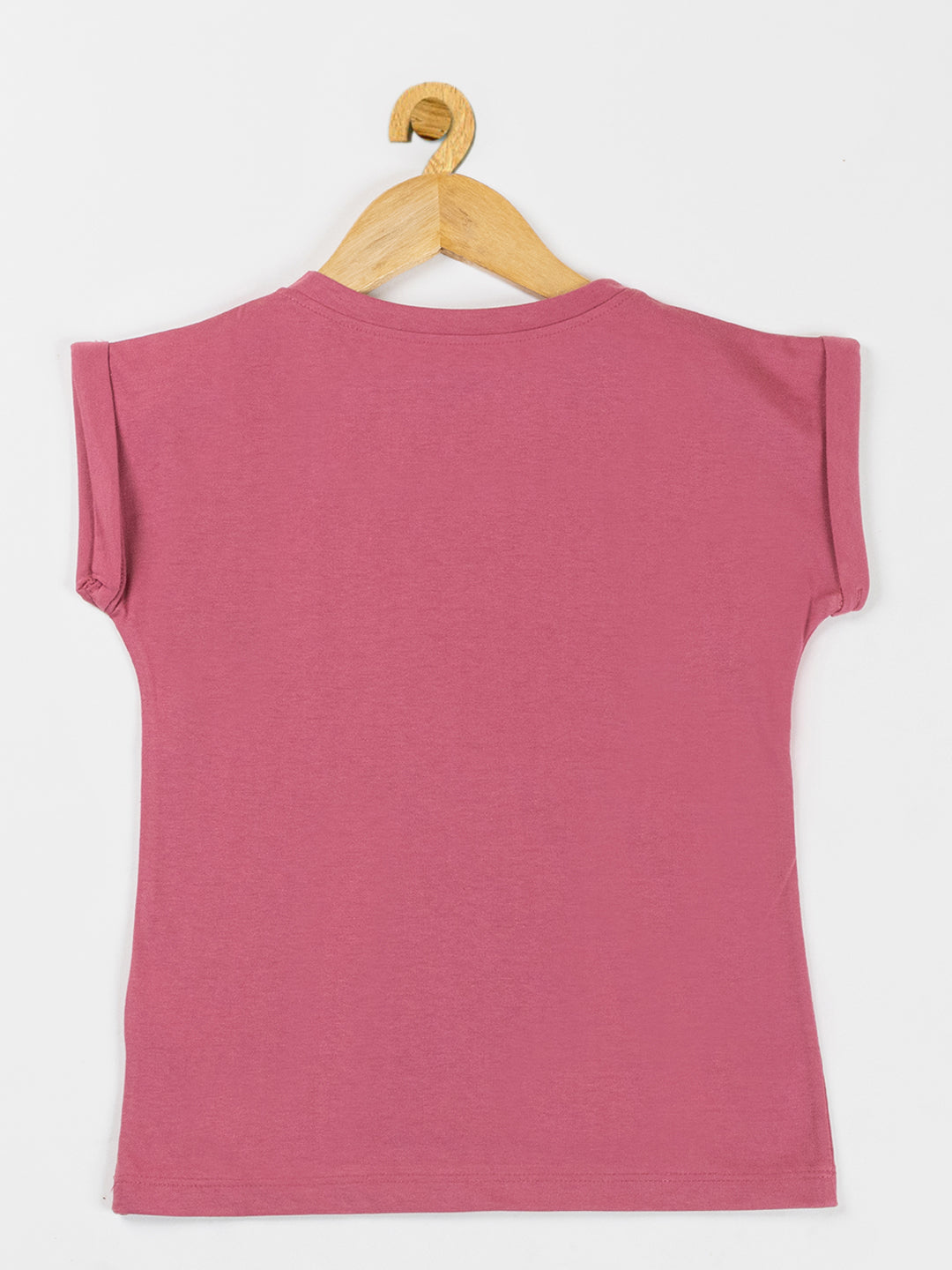 Pampolina Girls Flower Printed Stretchable Top-O.Pink