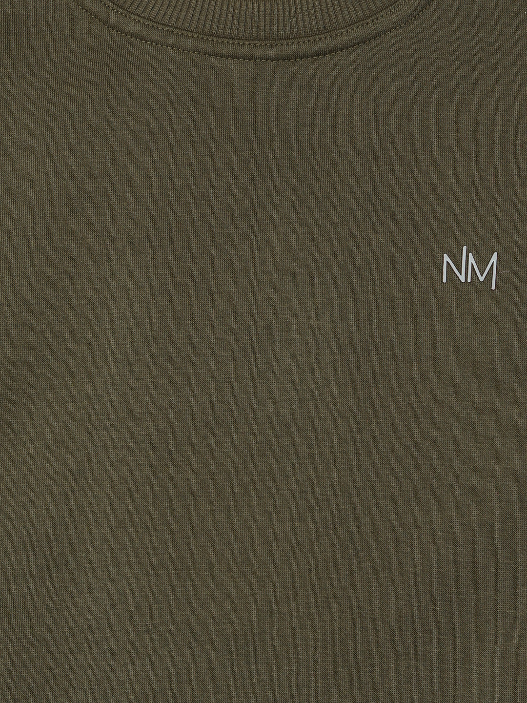 Pampolina Girls Solid Round Neck Sweatshirt-Olive