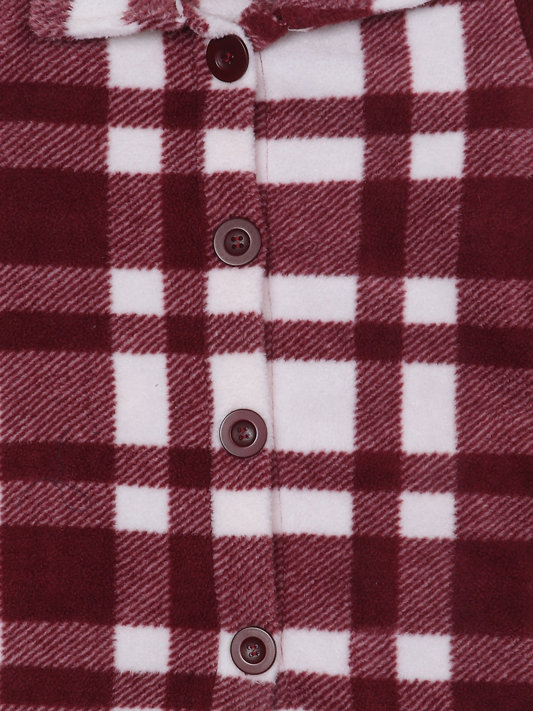 Pampolina Girls Checked Sweatshirt-Mahroon