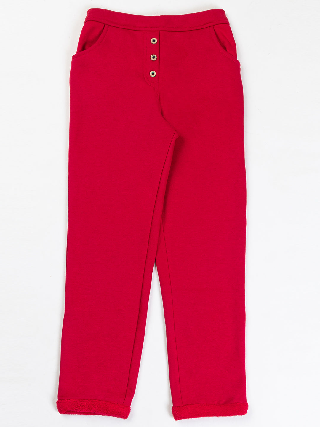 Pampolina Girls Solid Fleece Lower-Magenta