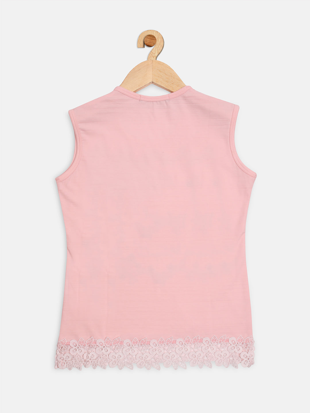 Pampolina Girls Stylish Embellished Printed Top-Pink