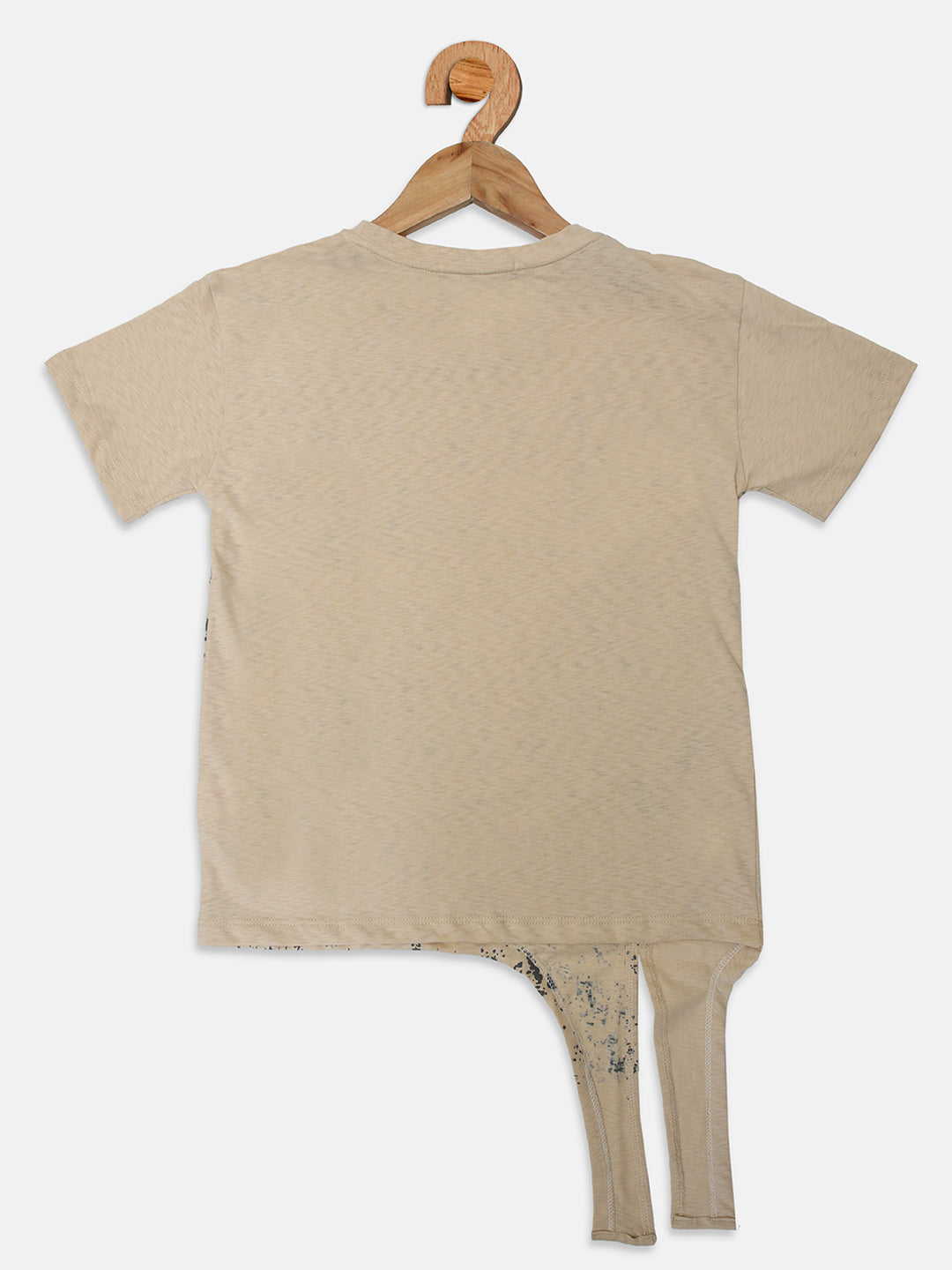 Ziama Girls Stylish All over Printed Top- Fawn