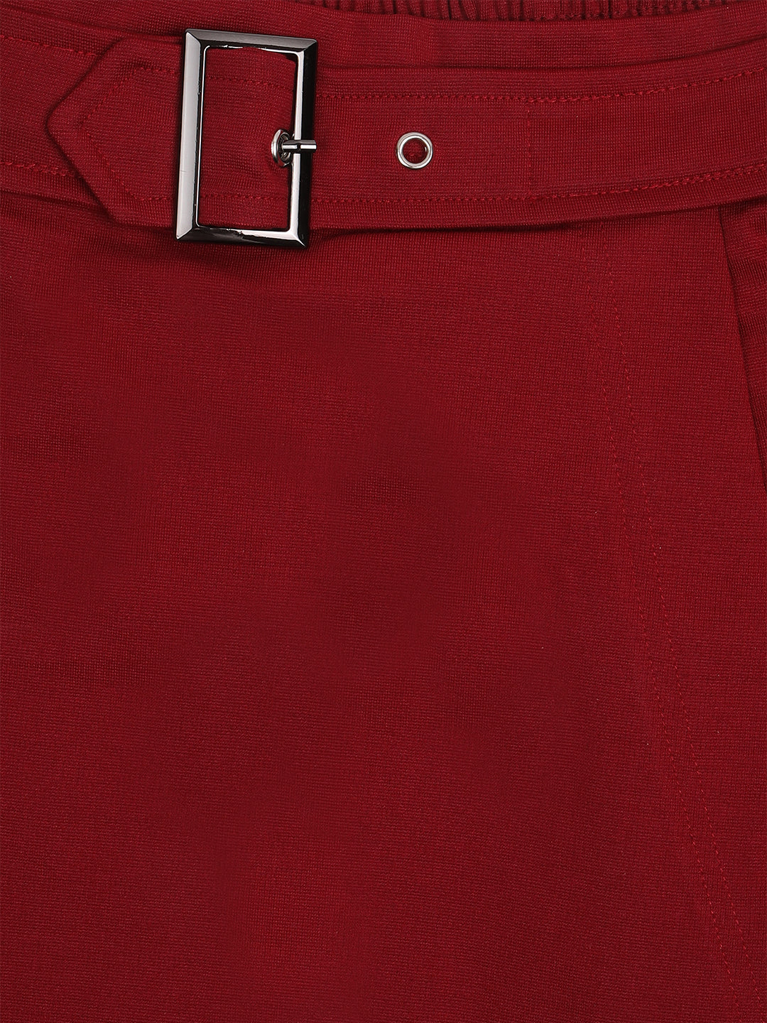 Pampolina Girls Solid Skirt With Belt - Wine