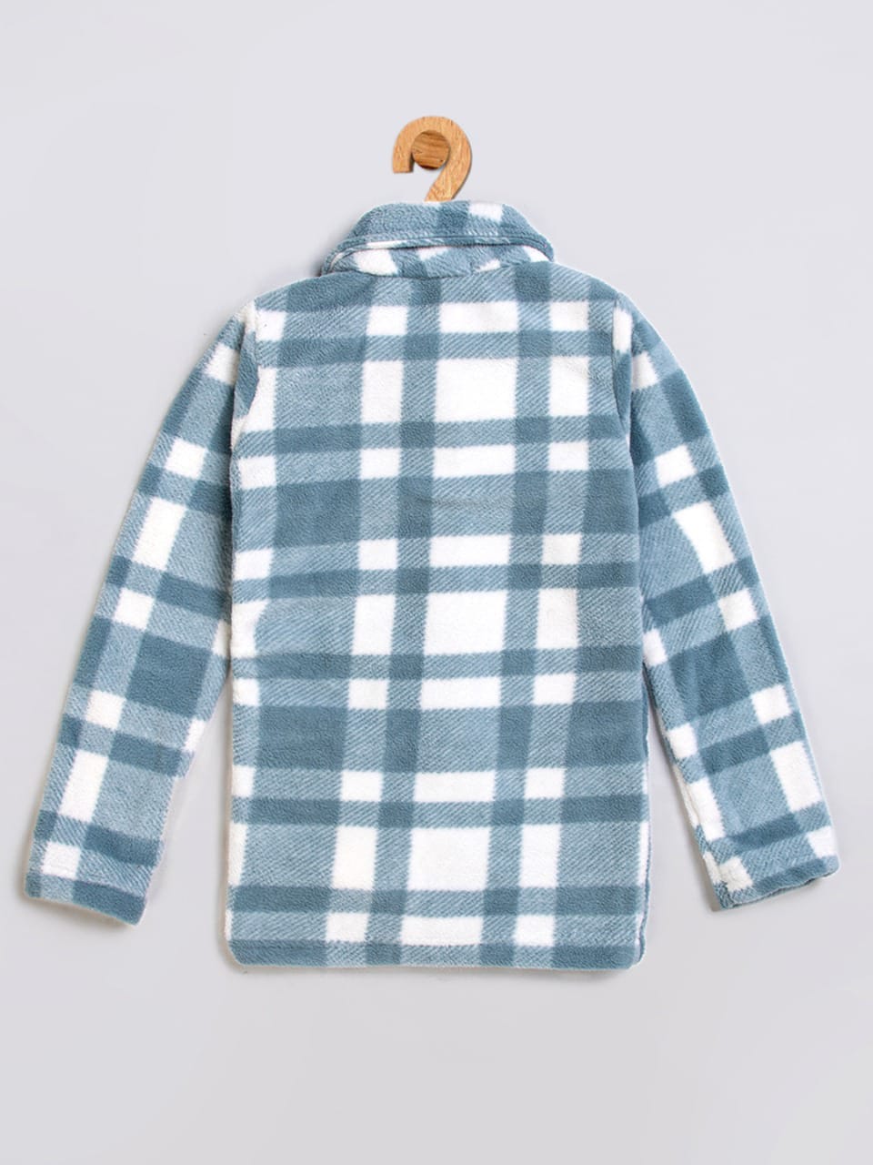 Pampolina Girls Checked Sweatshirt- Sky