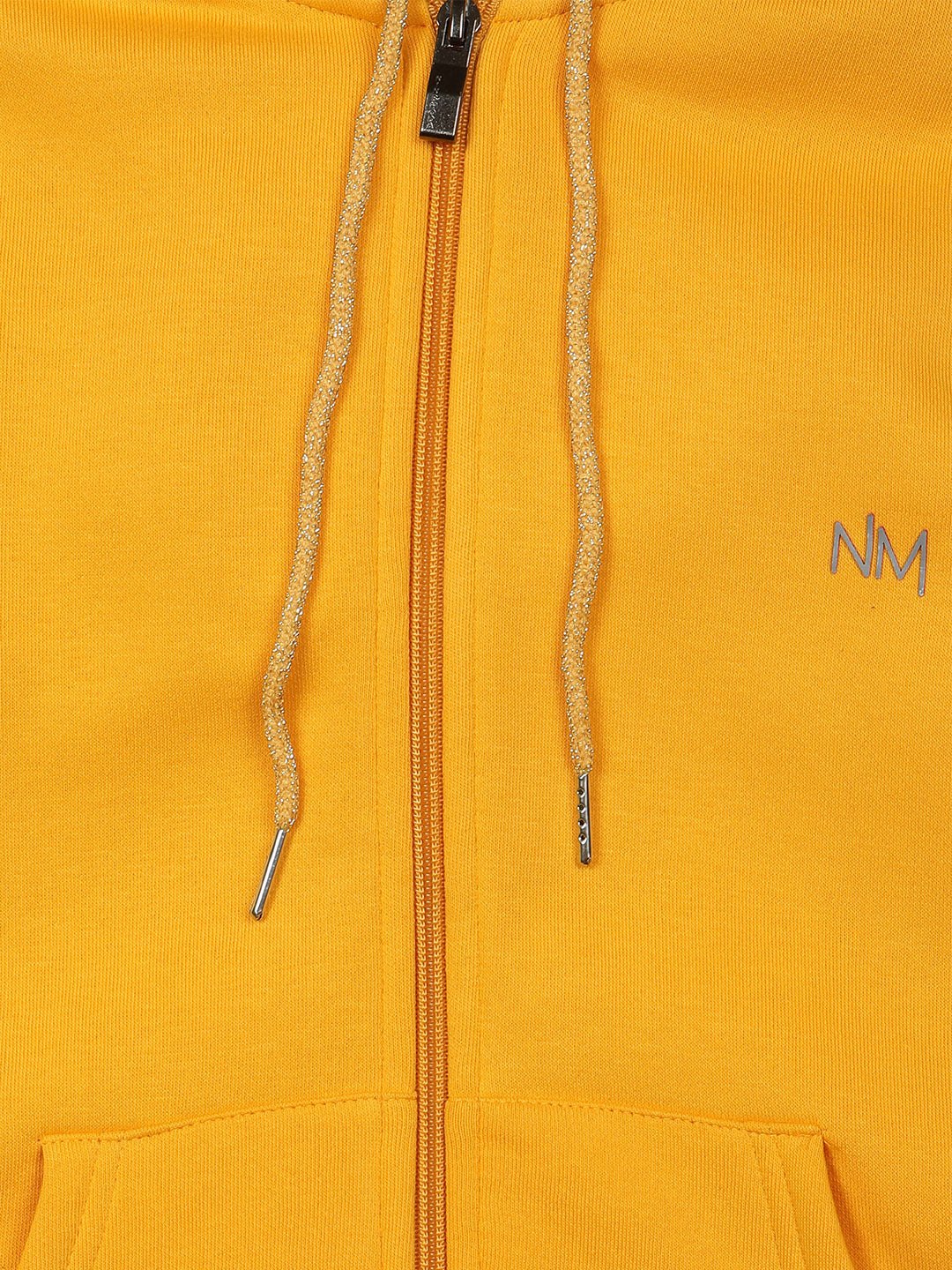 Pampolina Girls Solid Sweatshirt with Hoddie and Zip-MUSTARD