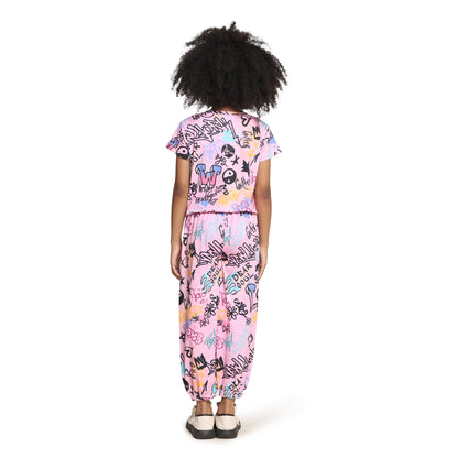 Pampolina Girls Printed Co-Ord Sets-Pink