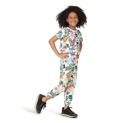Pampolina Girls Printed Co-Ord Sets-Off-White