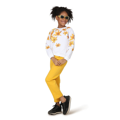 Pampolina Girls Floral Printed Track suit - Peach