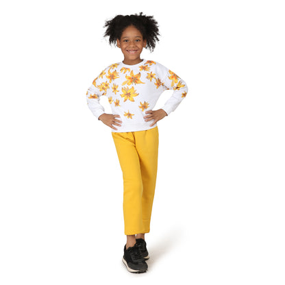 Pampolina Girls Floral Printed Track suit - Peach