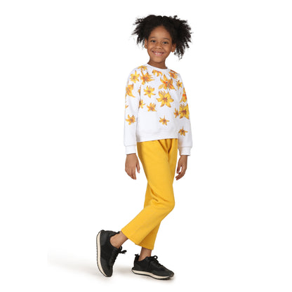 Pampolina Girls Floral Printed Track suit - Peach