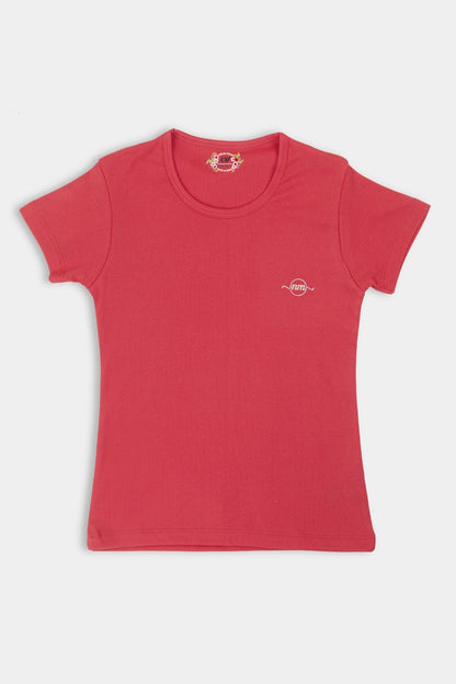 Adorable Girls' Half Sleeve Top 5-Combo: Solid Colors