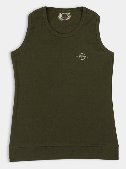 Adorable Girls' Sleeveless Top 5-Combo: Solid Colors