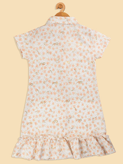 Pampolina  Printed Summer Cotton Dress For Baby Girl-Lemon