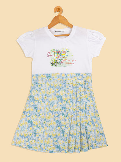 Pampolina  Printed Summer Cotton Dress For Baby Girl-Lemon